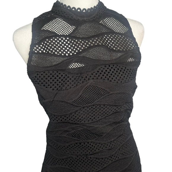 Parker Wave Black Crocheted Lace Sleeveless Dress - Picture 5 of 7